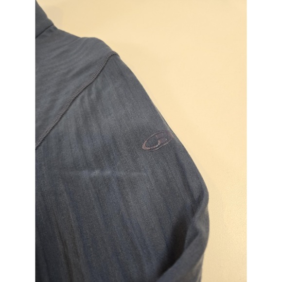 Icebreaker Jacket Womens Large Blue Full Zip Merino Wool Thumbholes Mock Neck - Picture 2 of 12